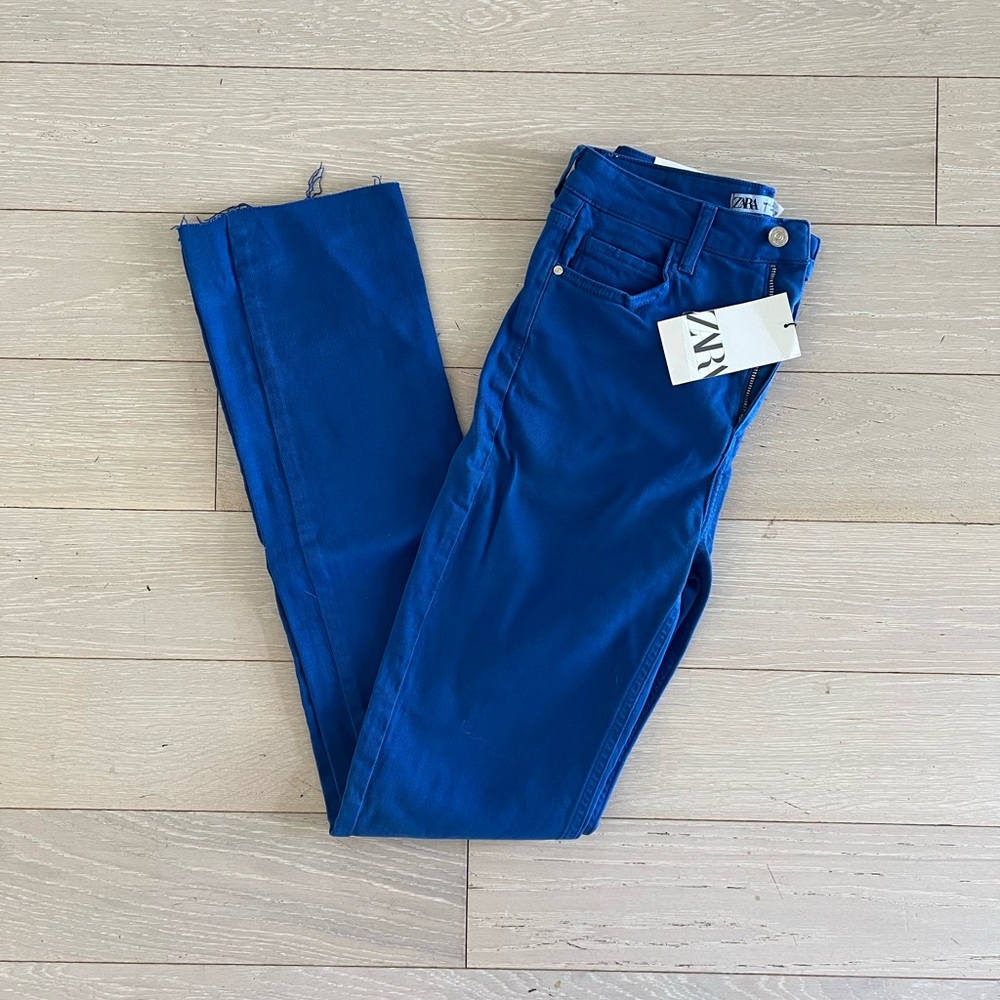 Zara Women's Vibrant Blue Skinny Jeans